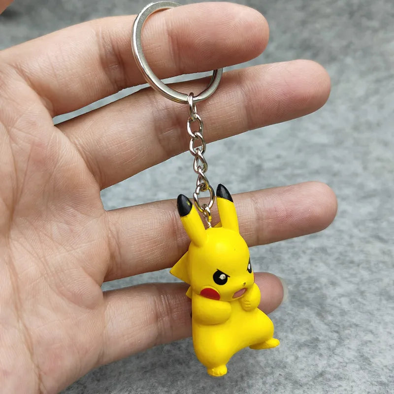 Pokemon Cute Pikachu Charmander Cubone Bulbasaur Squirtle Keychain Kawaii Pendant Bag Ornament Kids Charm Xmas Birthday Gifts