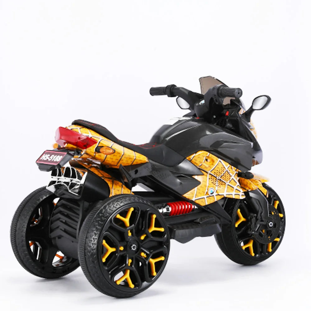 12V Electric Motorcycle Ride-On Motorbike with 3 Wheels LED Light Safe & Durable Kids Toy Vehicle