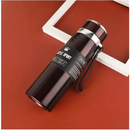 1000ml Stainless Steel Thermal Water Bottle Vacuum Insulated Thermos Flask Leakproof Coffee Tea Cup for Office Travel Use
