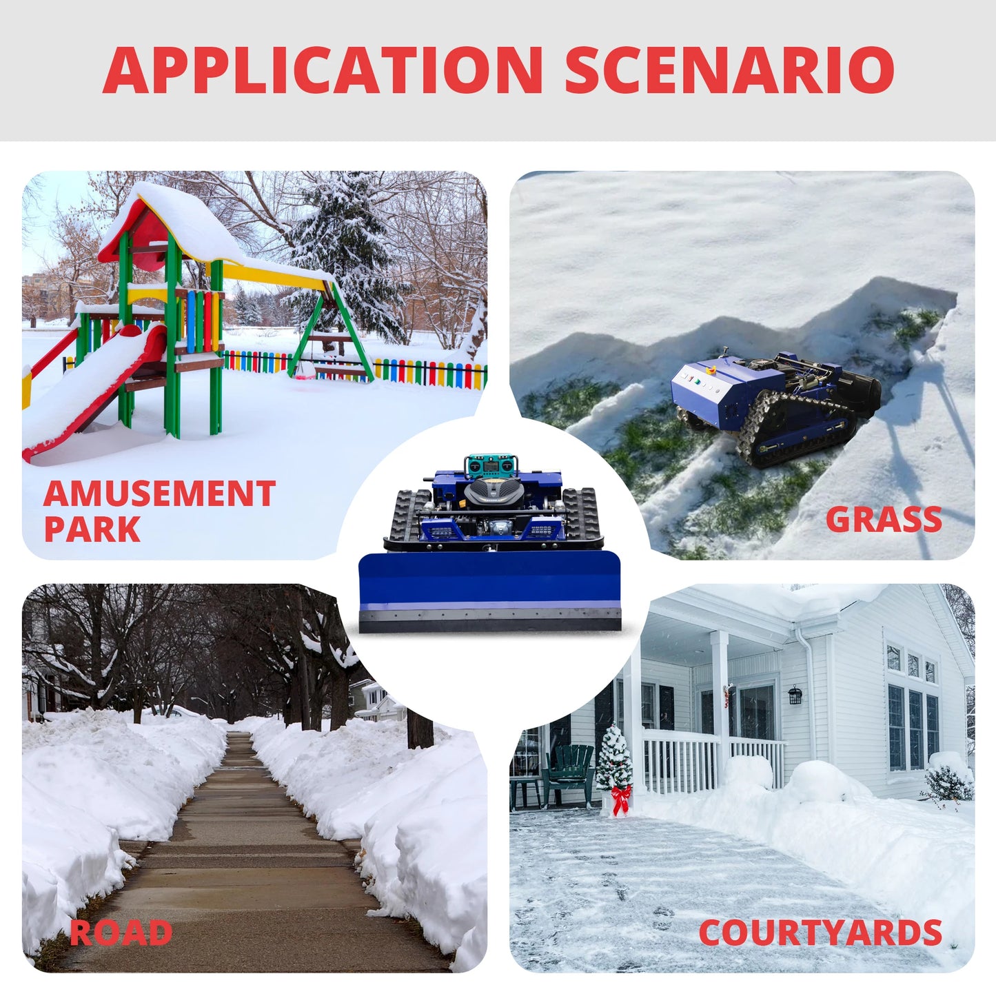 RC Lawn Mower, Rechargeable Remote Control Grass Cutter With Snow Shovel, Safe and Durable, Perfect for Home Garden Maintenance