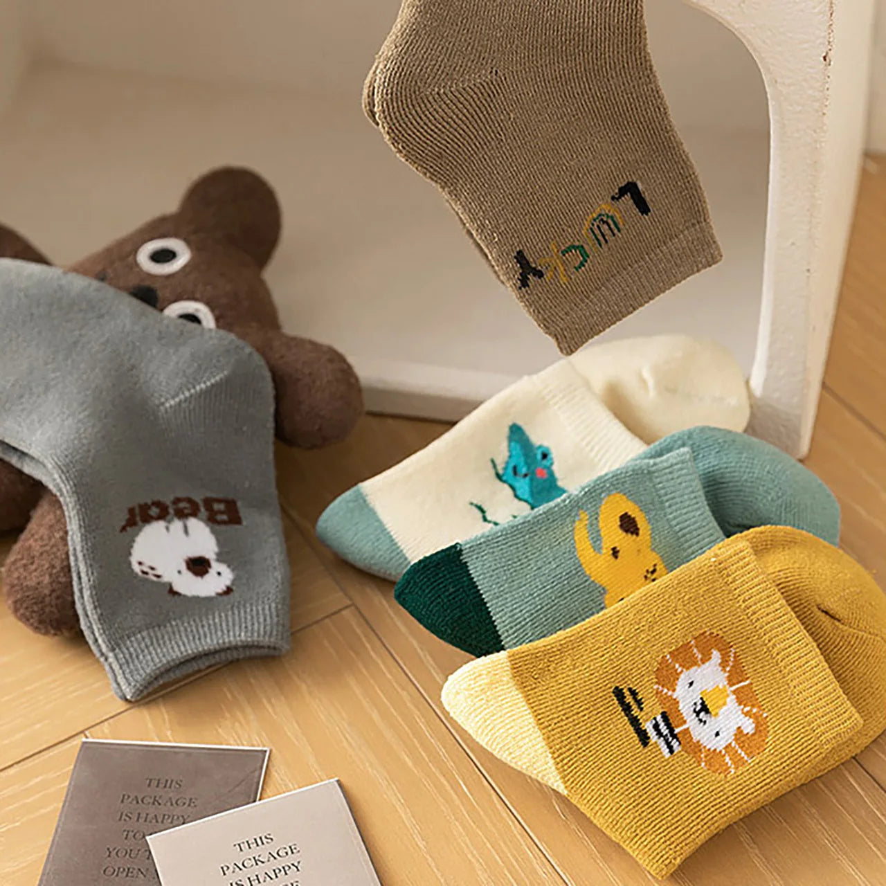 Thick Warm Floor Socks for Kids Cute Cartoon Baby Socks Mid Tube Socks Winter Warm Plush Long Sock Children Thermal Footwear