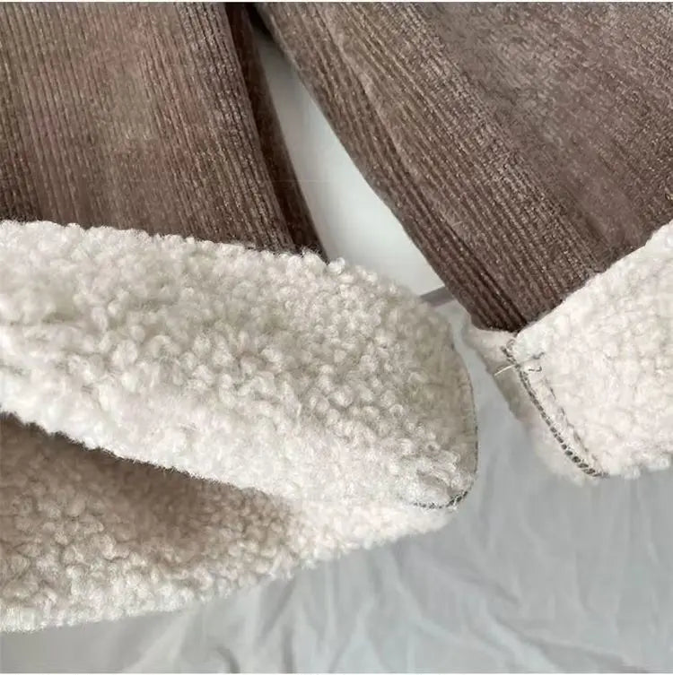 2025 Kids' Fleece-Lined Wide Leg Pants Winter  Loose Fit Trousers Cozy Straight Cut for Baby Girls  Kids Clothes