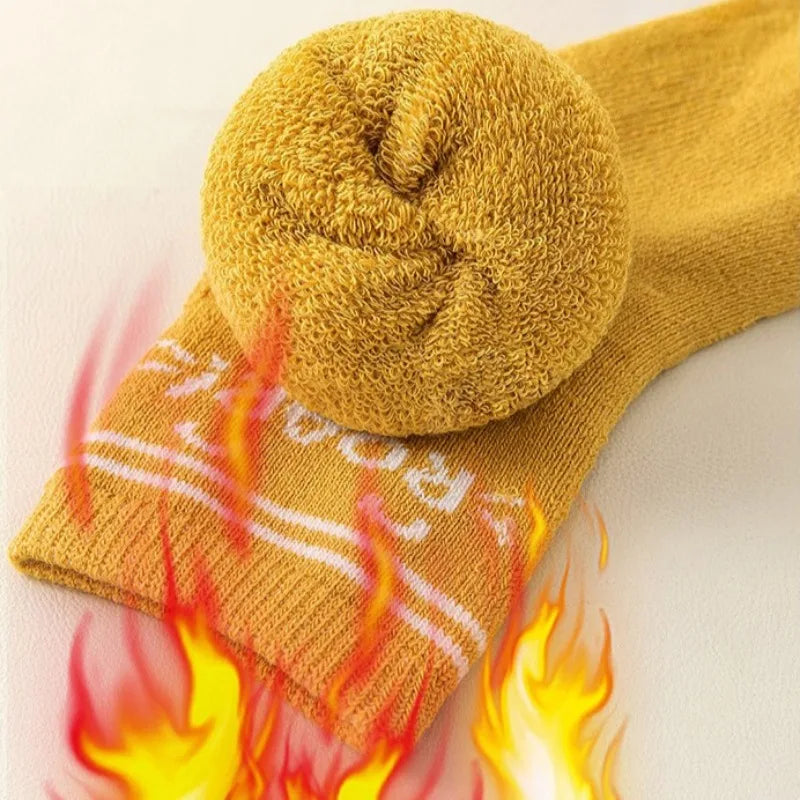 Thick Warm Floor Socks for Kids Cute Cartoon Baby Socks Mid Tube Socks Winter Warm Plush Long Sock Children Thermal Footwear