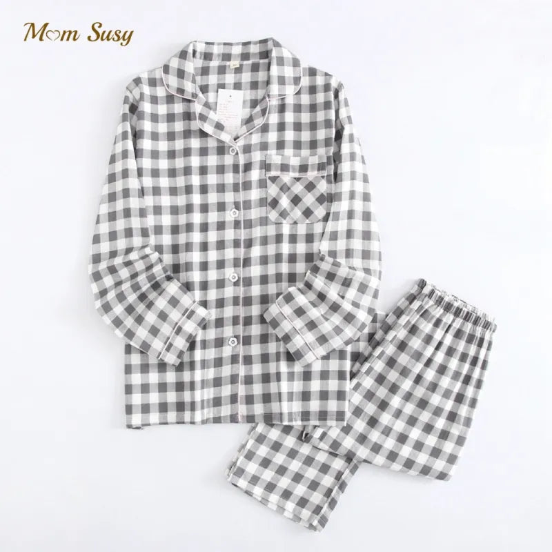 Baby Girl Boy Plaid Cotton Pajamas Set Toddler Teens Child Sleepwear Boutique Kid Home Suit Spring Autumn Baby Clothes 3-12Y