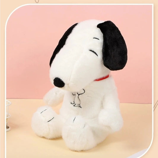 &New Baby Breathing Soothing Snoopy white dog Plush Doll Sleeping Companion Music and Light Doll Sensory Stuffed Toy Kids Gift