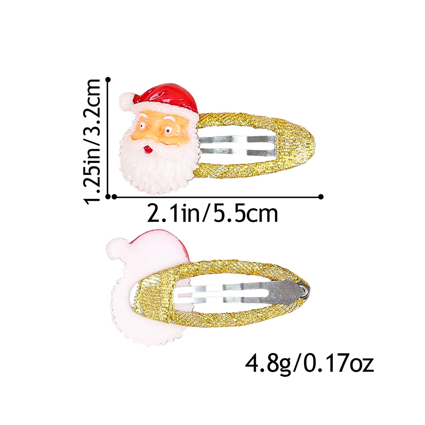 4Pcs Girls Christmas Hair Accessories Glitter BB Hairpin Cartoon Hair Clip Santa Claus Barrette Clips for Kids Hair Accessories