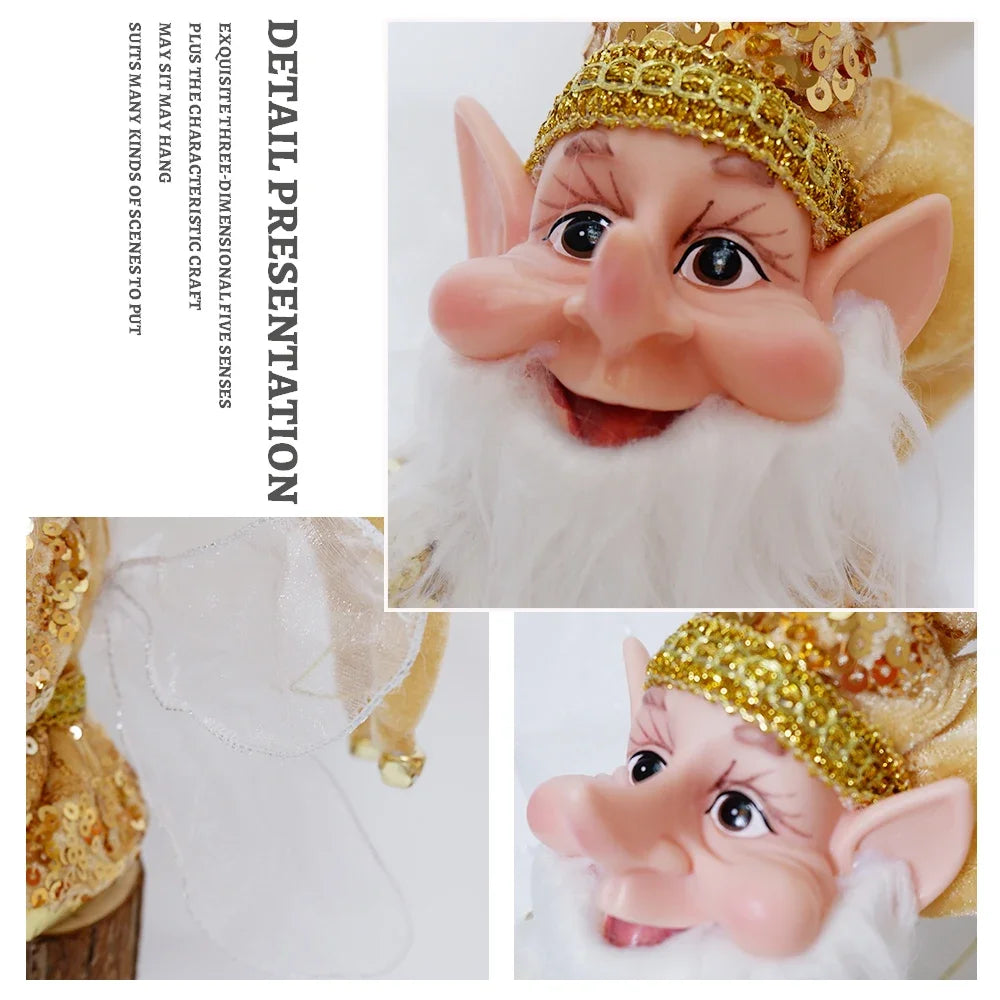 New 50CM Elf Doll Christmas Pendant Ornament Decor Elf Hanging Hanging Standing Decor Navidad New Year Kids Gifts