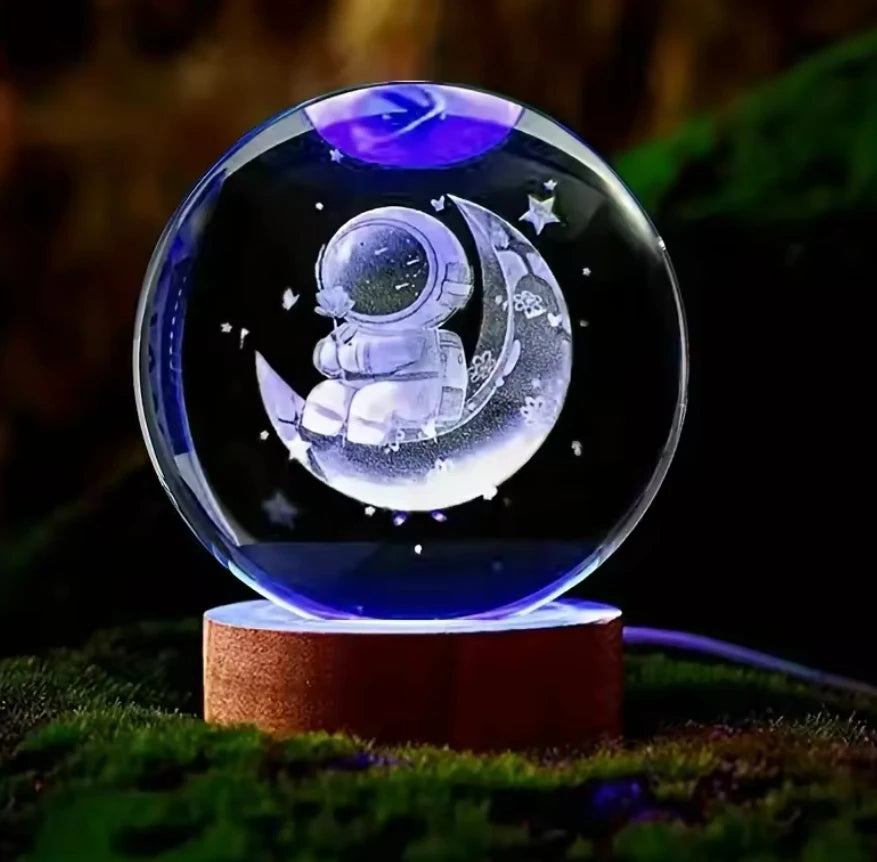 3D Crystal ball Crystal Planet Laser Engraved Solar System Globe Astronomy Gift Birthday Gift Glass Sphere Home Decoration