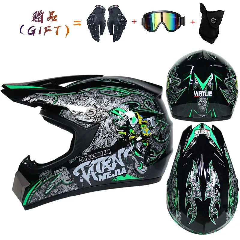 Send 3 pieces  motorcycle helmet children off-road helmet bike downhill AM DH cross helmet capacete motocross casco capacitance