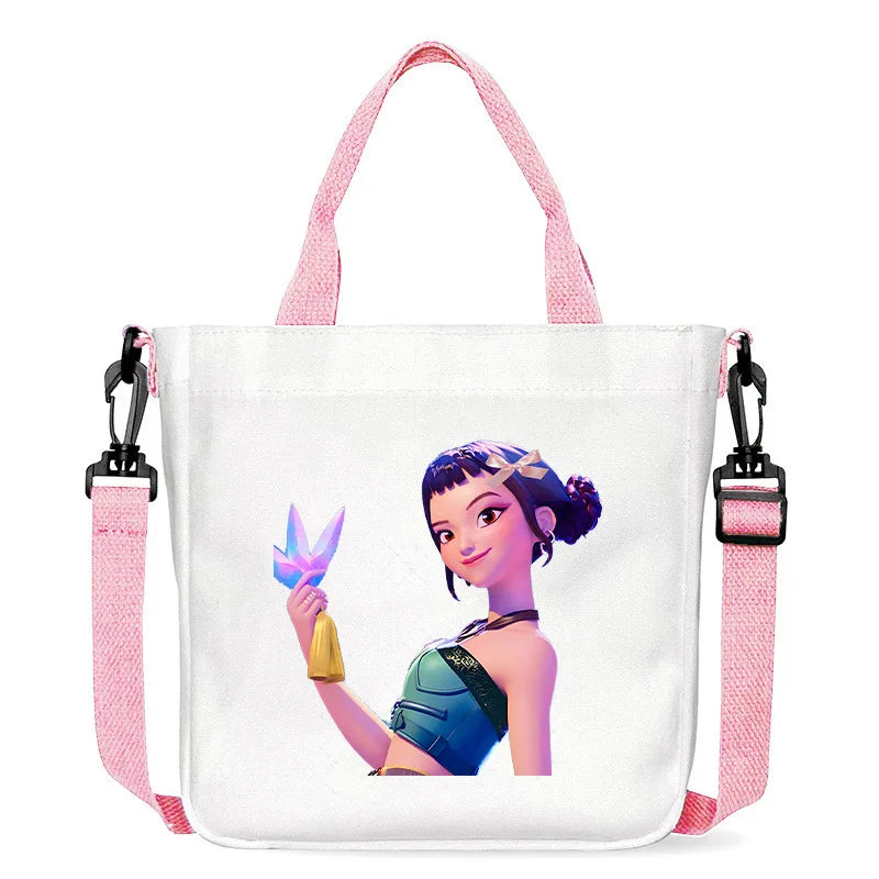 Move K-Pop Demon Hunters Canvas Bag Fashion Printed Handbag Cute Cartoon Anime Commuting Portable Book Storage Bags Pocket Gifts