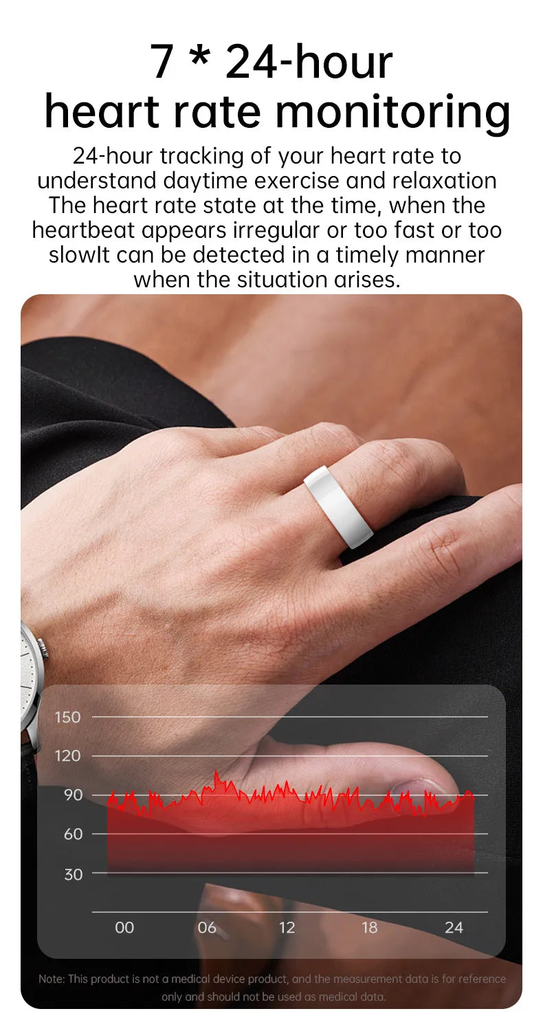 Smart Ring Bluetooth 5.1 Sleep Camera Remote Control Multiple Exercise Modes Wearable Fitness Ring