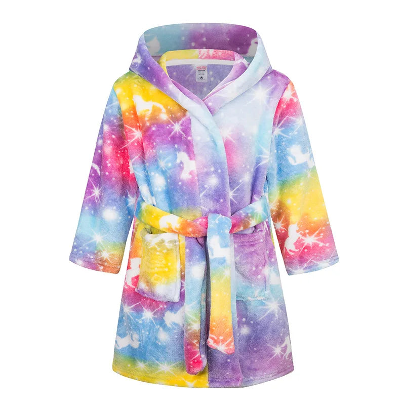 Kids Sleepwear Robe Autumn Winter Flannel Warm Bathrobe For Girls 1-11 Years Toddler Children Pajamas For Boys Girl Pajamas