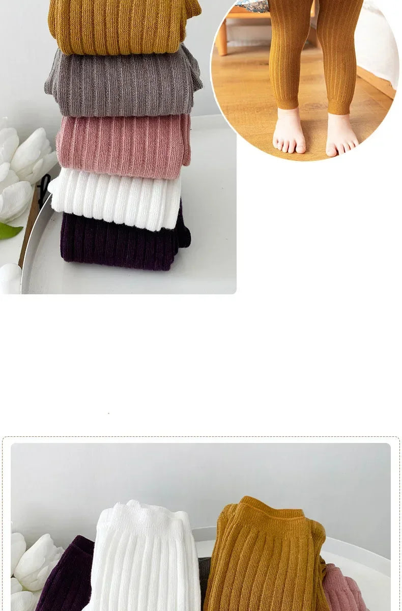 1 Piece Girls Toddler Baby Basic Ribbed Sweater and Leggings Footless Tights Kids Little Girls Dress Bottom Top Pants 1-6 Years