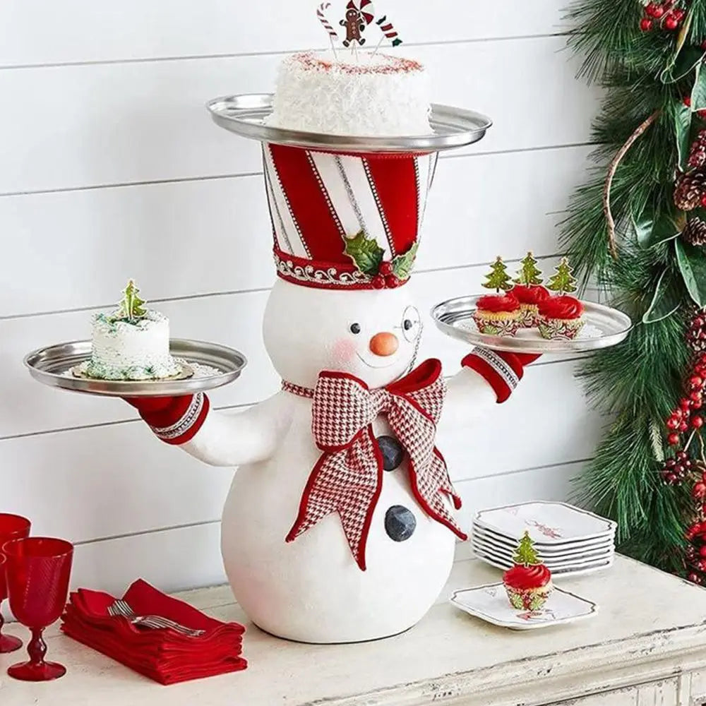 1Pc Christmas Tree Dessert Table Fruit Plate Double Layer Cake Stand Holiday Party Candy Plate Snack Tray Xmas Snack Rack Holder