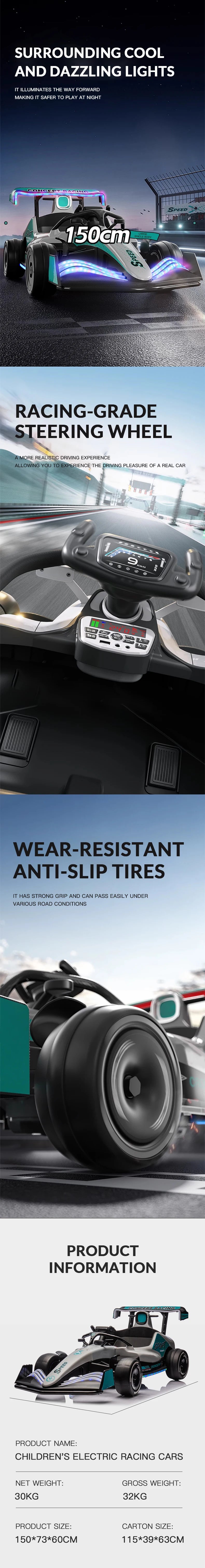 Wholesale Kids Electric Drift Racing Car - Remote Control Ride On Go Kart | New Arrival Big Toy Drift Car for Children