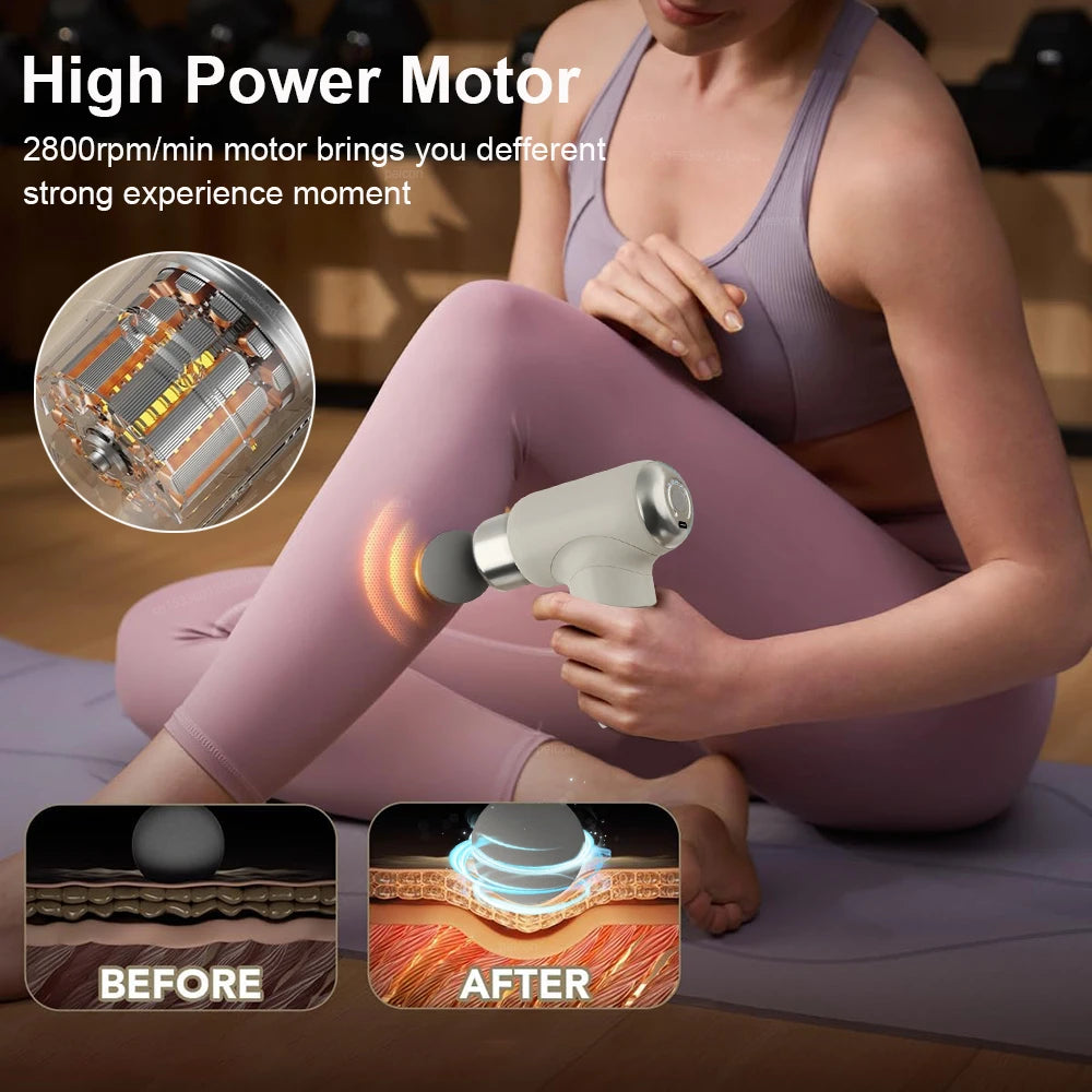 Massage Gun Portable Fascia Gun Deep Tissue Muscle Relaxation Adjustable Speed Mini Handheld Fascia Gun For Body Back Neck Legs