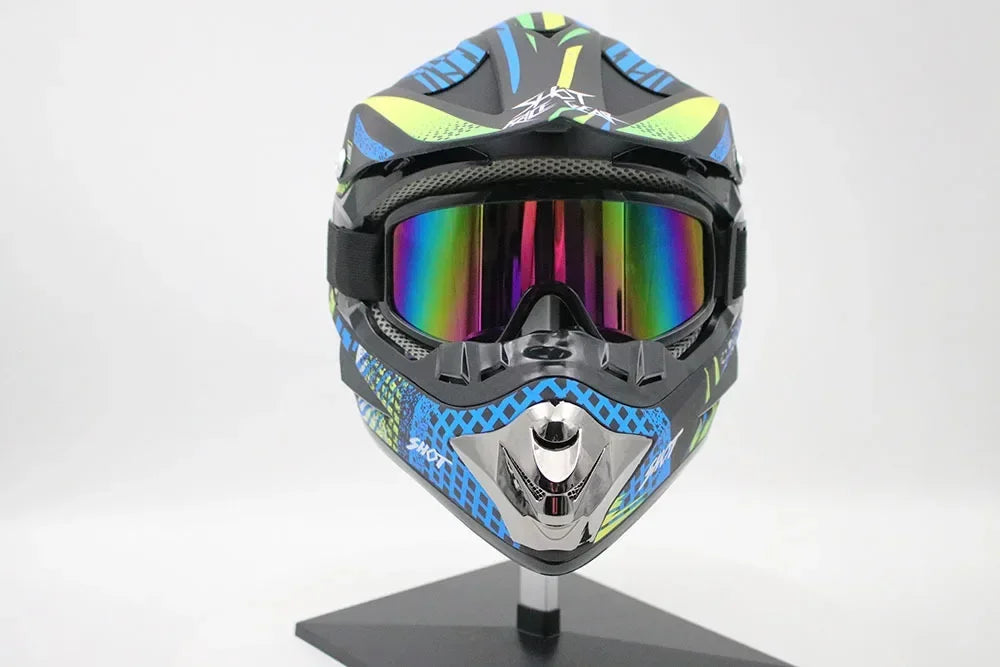 Motorcycle Downhill Helmet Motobiker Goggles Classic Bicycle MTB Racing Helmet Motocross Full Face Off-road Mountain Motocross