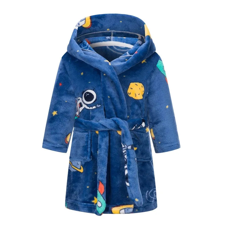 Kids Sleepwear Robe Autumn Winter Flannel Warm Bathrobe For Girls 1-11 Years Toddler Children Pajamas For Boys Girl Pajamas