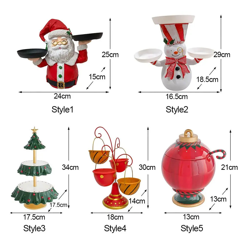 1Pc Christmas Tree Dessert Table Fruit Plate Double Layer Cake Stand Holiday Party Candy Plate Snack Tray Xmas Snack Rack Holder