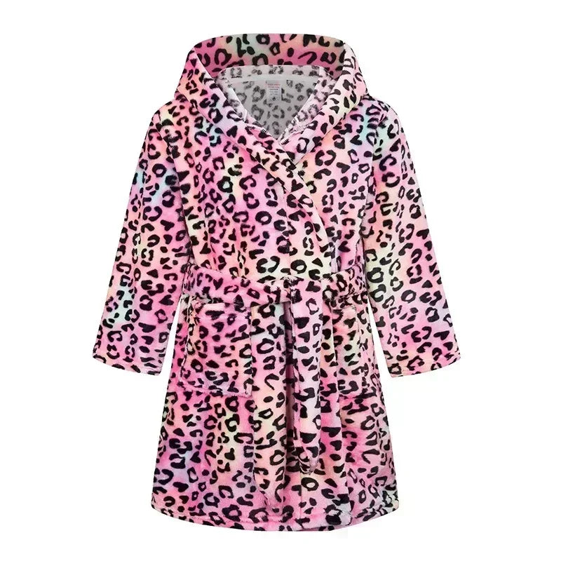 Kids Sleepwear Robe Autumn Winter Flannel Warm Bathrobe For Girls 1-11 Years Toddler Children Pajamas For Boys Girl Pajamas