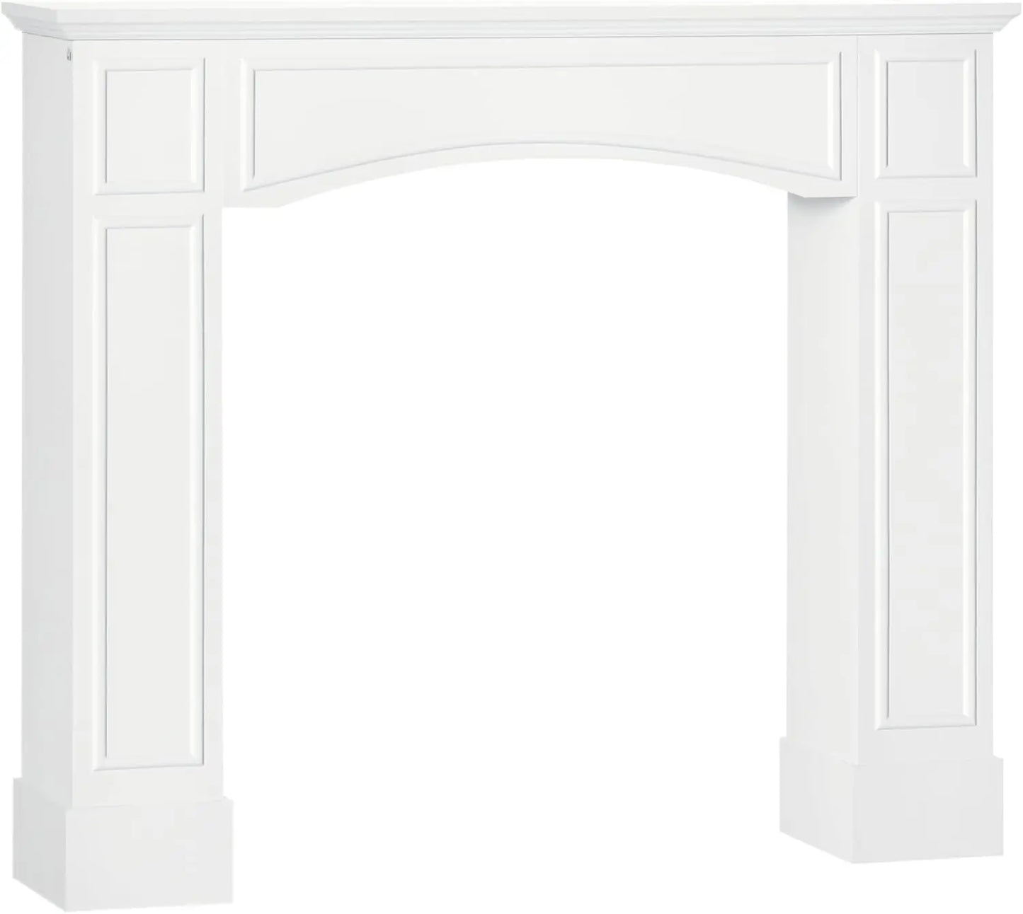 Modern Fireplace Mantel, Surround Mantels for Fireplace with Decorative Pattern Interior Width 29" White
