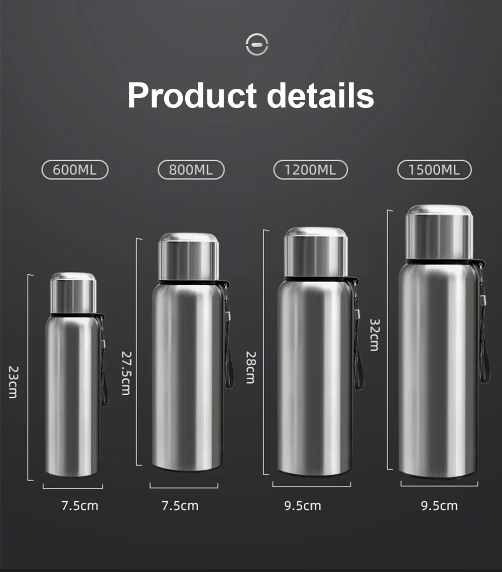 600-1500ml 316 Stainless Steel Thermos Bottle LED Temperature Display  Thermal Mug Vacuum Flask Water Bottle For Outdoor Camping