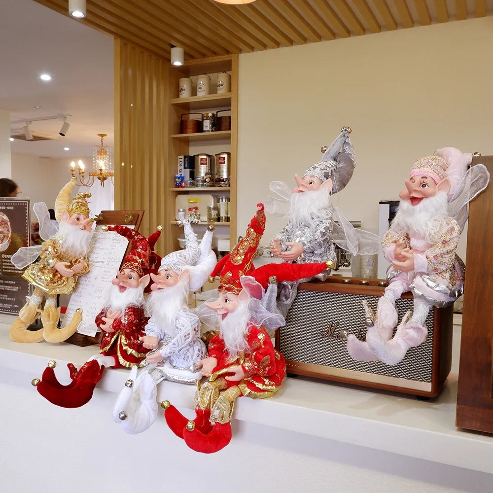 New 50CM Elf Doll Christmas Pendant Ornament Decor Elf Hanging Hanging Standing Decor Navidad New Year Kids Gifts