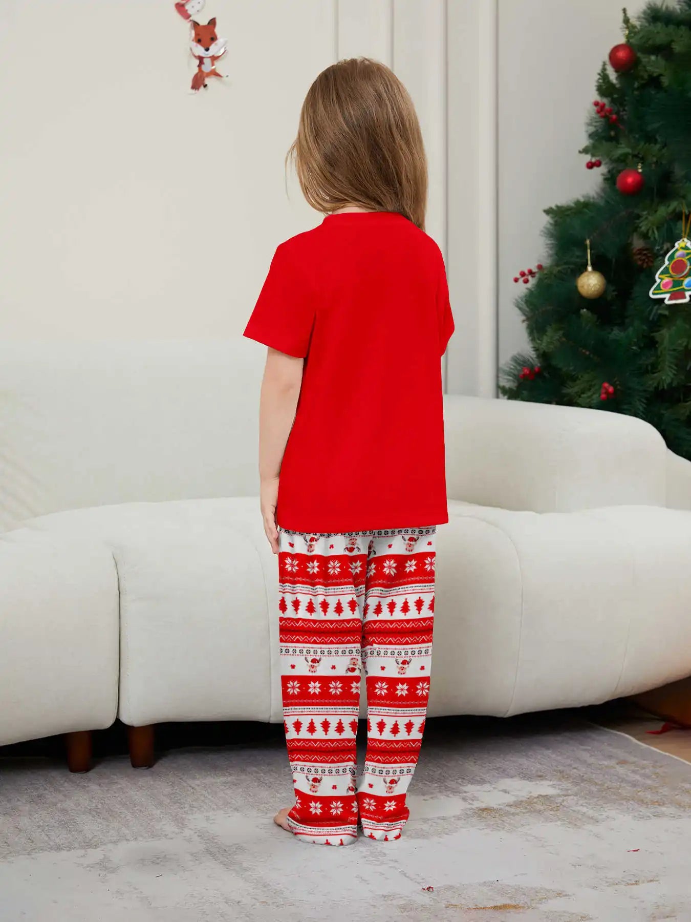 Merry Xmas Family Look Pyjamas Short Sleeve O Neck Sleepwear Adults Kids Christmas Matching Pajamas Set Cute Print 2 Pieces Suit