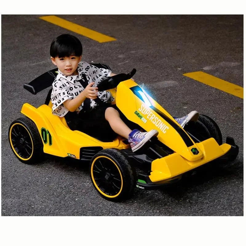 Kids Electric Kart Ride on Toy Car Four Wheels Go Kart Pedal Cars for Kids Remote Control Go Kart