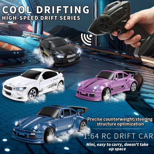 1/64 RC 4WD Drift Car 2.4G High-Speed Racing Car Four-Wheel Mini Desktop Remote Control Car Electric Toys Children Gifts