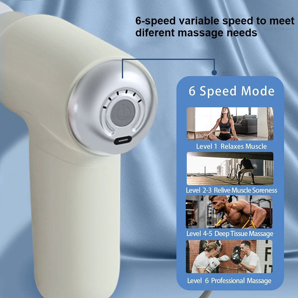 Massage Gun Portable Fascia Gun Deep Tissue Muscle Relaxation Adjustable Speed Mini Handheld Fascia Gun For Body Back Neck Legs