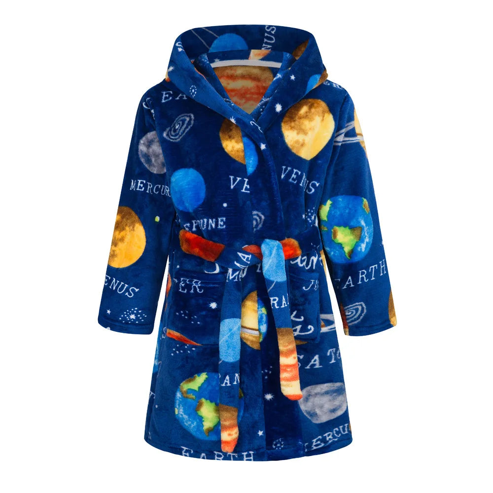 Kids Sleepwear Robe Autumn Winter Flannel Warm Bathrobe For Girls 1-11 Years Toddler Children Pajamas For Boys Girl Pajamas