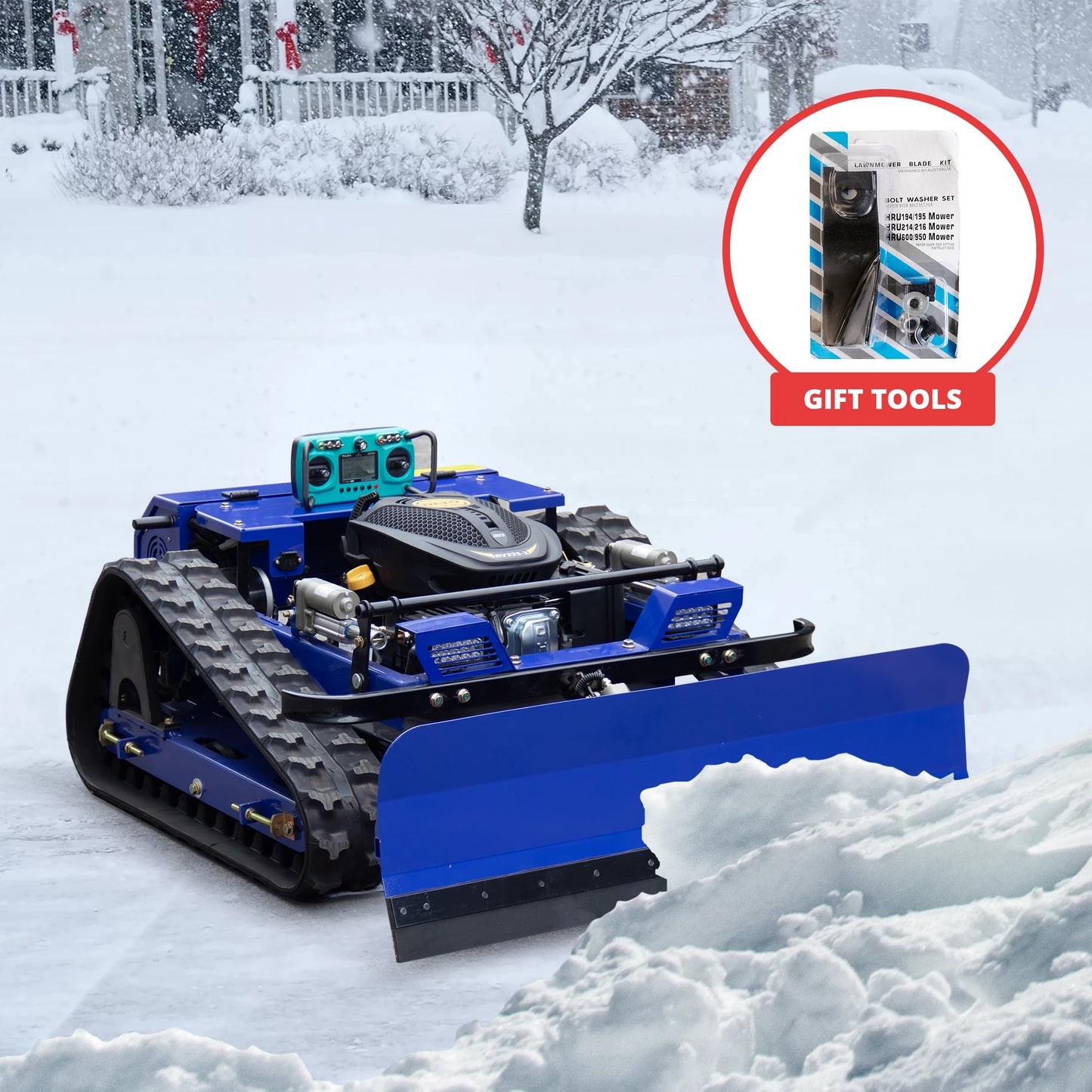 RC Lawn Mower, Rechargeable Remote Control Grass Cutter With Snow Shovel, Safe and Durable, Perfect for Home Garden Maintenance