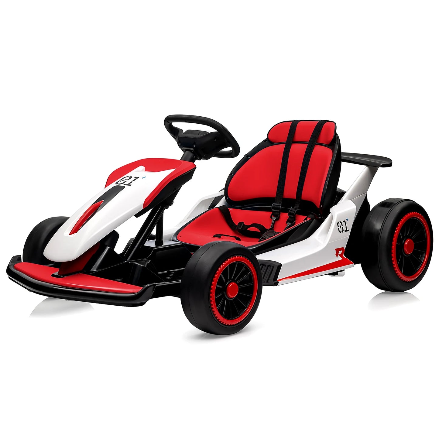 24V 7Ah Outdoor Ride On Toy Go Kart Electric Drift Kart Car 2 * 200W Motor 8.1 MPH, LED Lights, Toy Race Car for Kids 6-12 Years