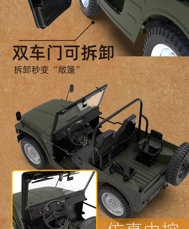 New WPL C84 RC Car 1/10 Jimny Remote Control Off-Road Car 4WD 2.4G Climbing Truck For Kids Adults Gifts Toys