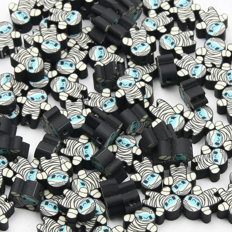 20/50pcs/Lot Mixed Style Pattern Polymer Clay Spacer Beads For Handmade Necklace Bracelet DIY Jewelry Making Accessories