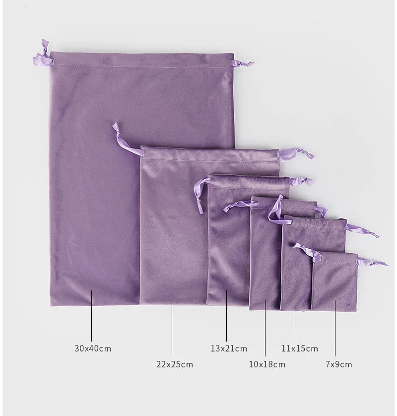 10pcs/lot LOGO Customized Velvet Storage Drawstring Bags Soft Touching Dust Pouches Personalized Christmas Gift Pocket
