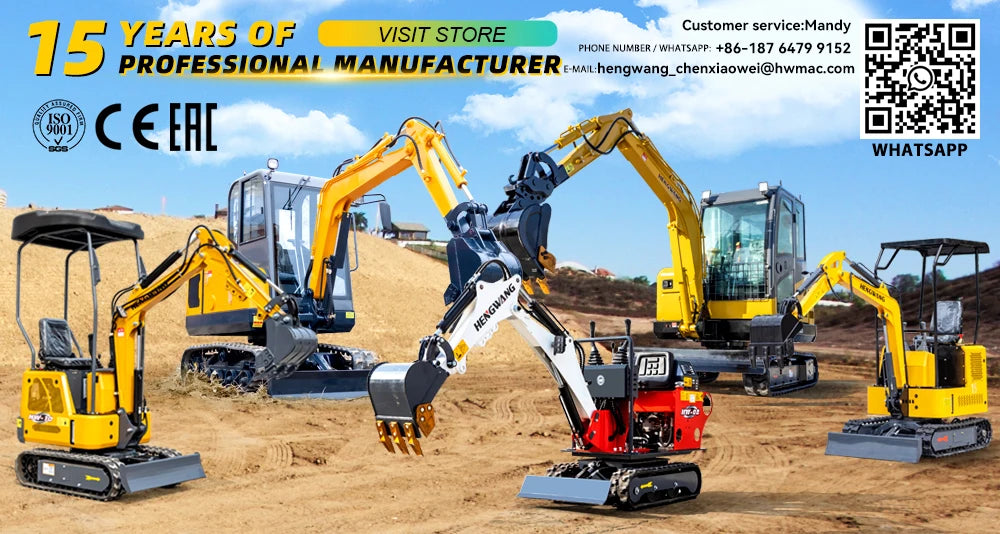 AC Cabin Mini Crawler Excavator Diesel Tractor 2.5 ton Hydraulic Compact Excavators 2 ton Mini Bagger Construction Machinery