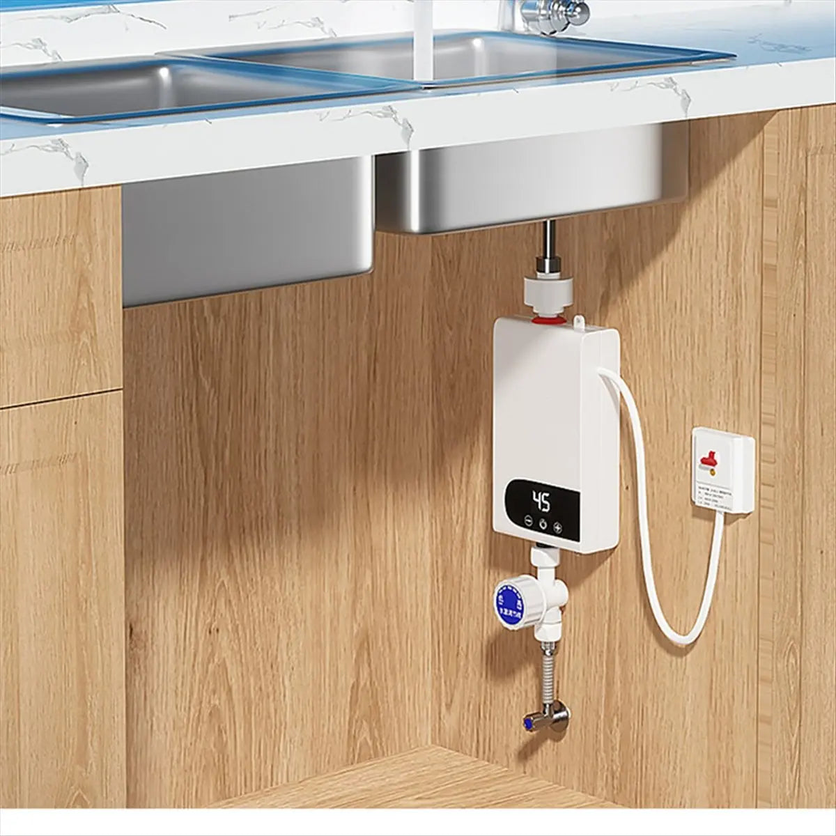 Y32A 3500W Instant Water Heater 110V Portable Electric Heaters for Bathroom Hot Water Shower and Home Kitchen Heating US Plug