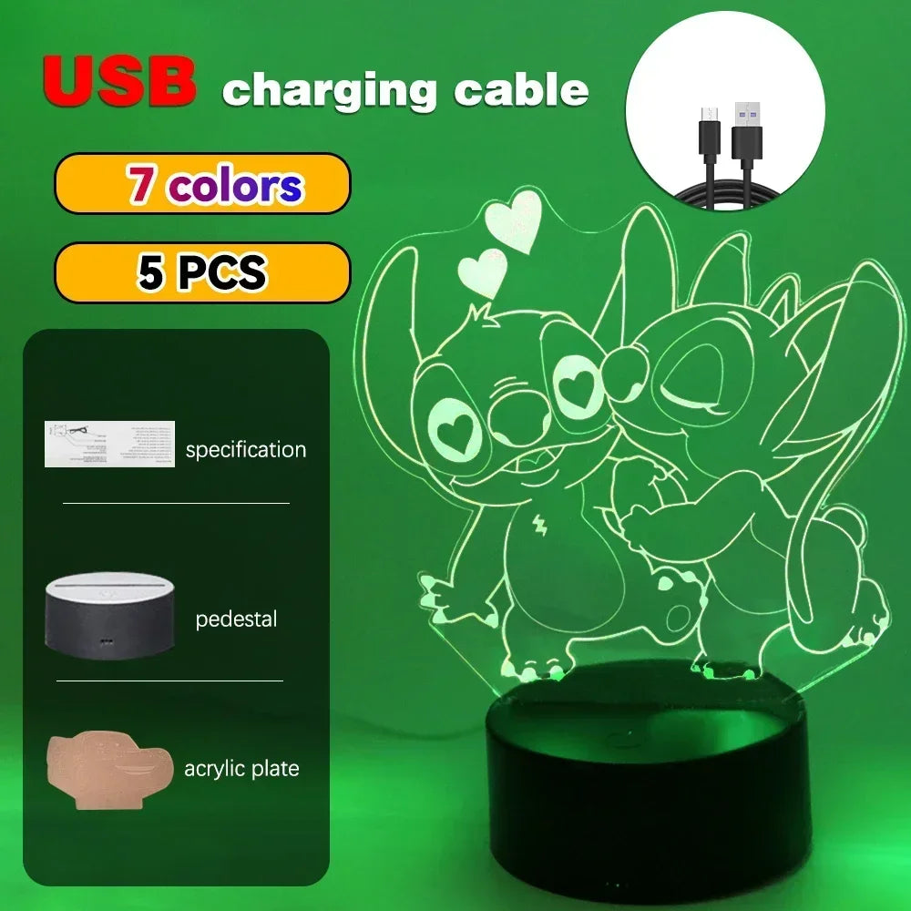 LED Night Ligh Illusion Stitch Lamps Remote Control Smart Touch Home Room Decor Lamp Christmas Valentine's Day Birthday Gifts