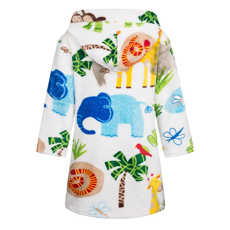 Kids Sleepwear Robe Autumn Winter Flannel Warm Bathrobe For Girls 1-11 Years Toddler Children Pajamas For Boys Girl Pajamas