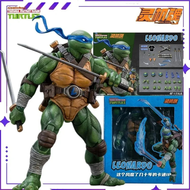 Lingjihun Original New Product Ninja Turtles Raphael Michelangelo Anime Finished Product Movable Doll Model Toy Handmade inStock