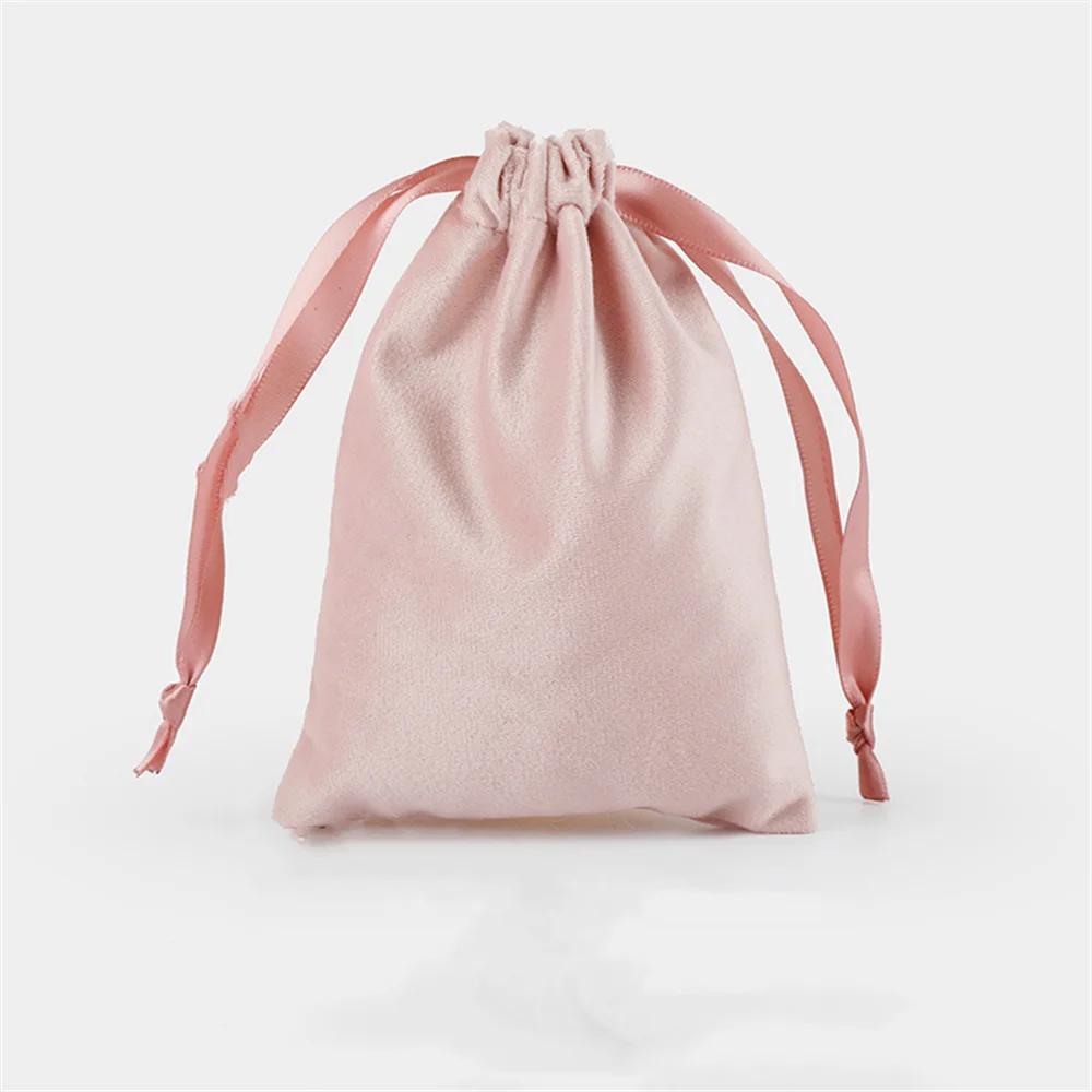 10pcs/lot LOGO Customized Velvet Storage Drawstring Bags Soft Touching Dust Pouches Personalized Christmas Gift Pocket