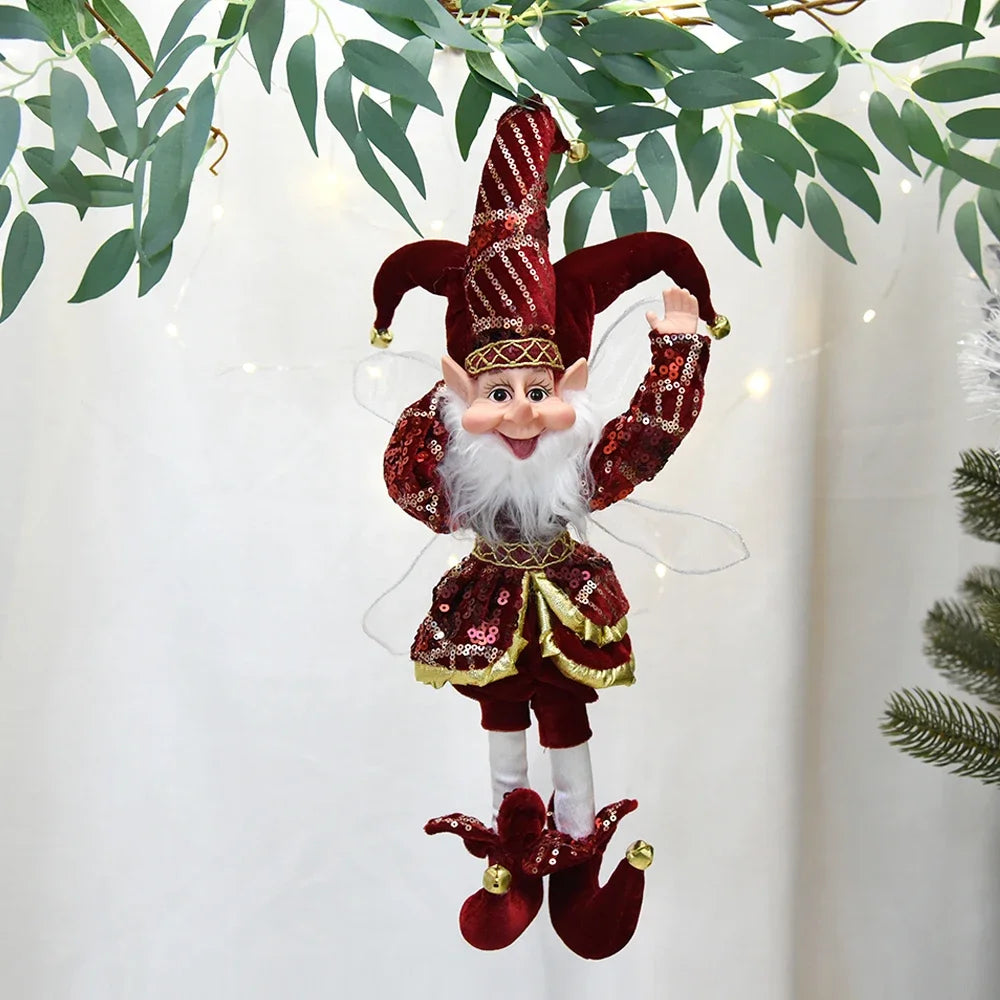 New 50CM Elf Doll Christmas Pendant Ornament Decor Elf Hanging Hanging Standing Decor Navidad New Year Kids Gifts