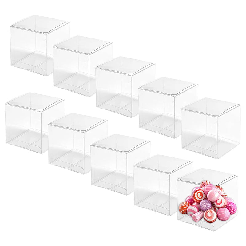 20/50PCs Clear Gift Box Cupcake Dessert Cookie Candy Boxes Wedding Birthday Party Supplies Baby Shower Christmas Gift Packaging