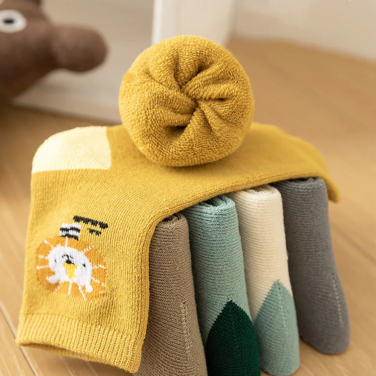 Thick Warm Floor Socks for Kids Cute Cartoon Baby Socks Mid Tube Socks Winter Warm Plush Long Sock Children Thermal Footwear