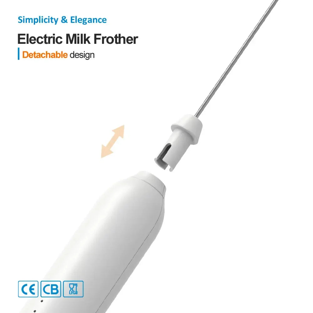 Milk Frother, 3-Speed Electric Frother for Coffee with Whisk and Frother, USB Rechargeable Milk Foamer Maker