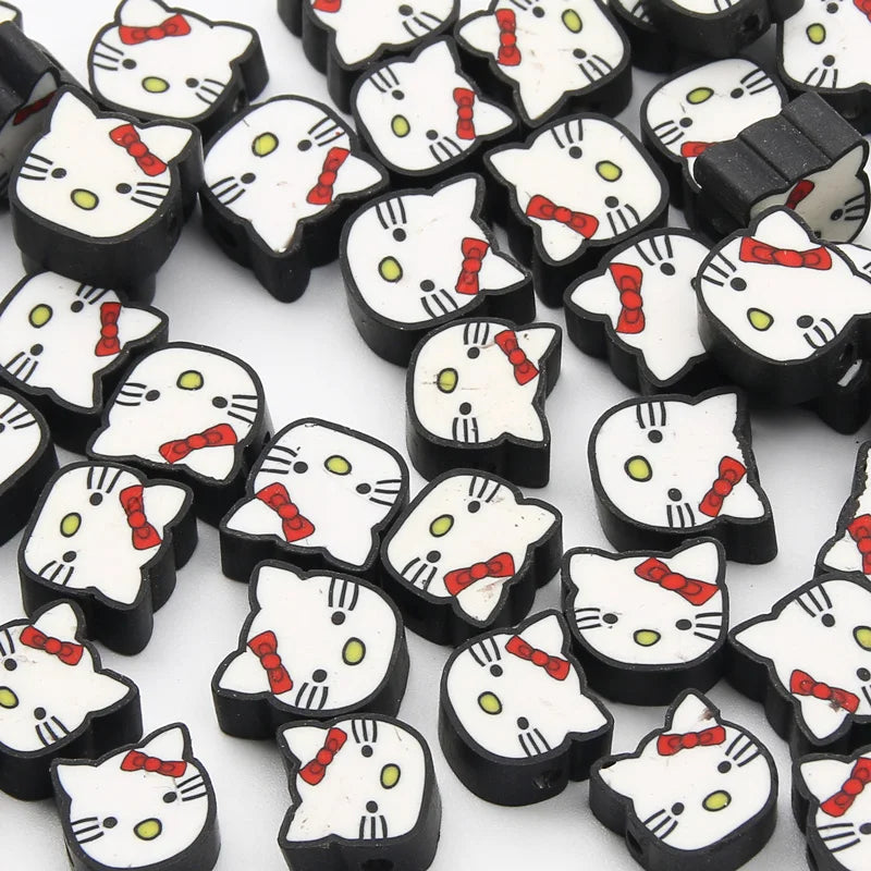 20/50pcs/Lot Mixed Style Pattern Polymer Clay Spacer Beads For Handmade Necklace Bracelet DIY Jewelry Making Accessories