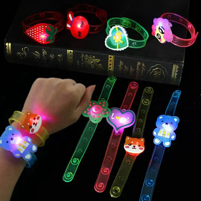 10/20/30PCS Cartoon Luminous Glowing Bracelets Watch Toys Chidren Pinata Birthday Favor Kids Gifts Christmas Gift Bag Fillers
