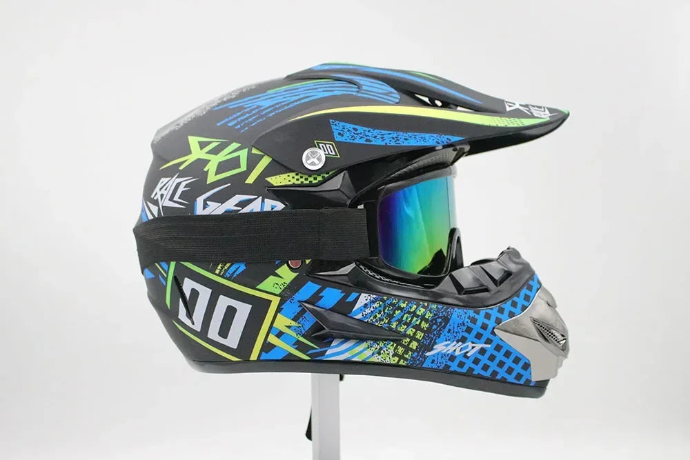 Motorcycle Downhill Helmet Motobiker Goggles Classic Bicycle MTB Racing Helmet Motocross Full Face Off-road Mountain Motocross